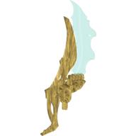 Large Figure Weapon Blade, Ornate with Trans-Light Blue Pattern (Tarix) Perlgold