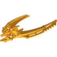 Large Figure Weapon Blade, Double Curved (Mata Nui Scarab Shield Half) Leuchtendes Hellorange