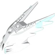 Large Figure Mask Spiked Ice with Marbled Trans-Light Blue Pattern (Gelu) White