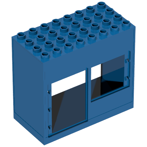 Duplo Building 4 × 8 × 6 with Front Door and Window Blue