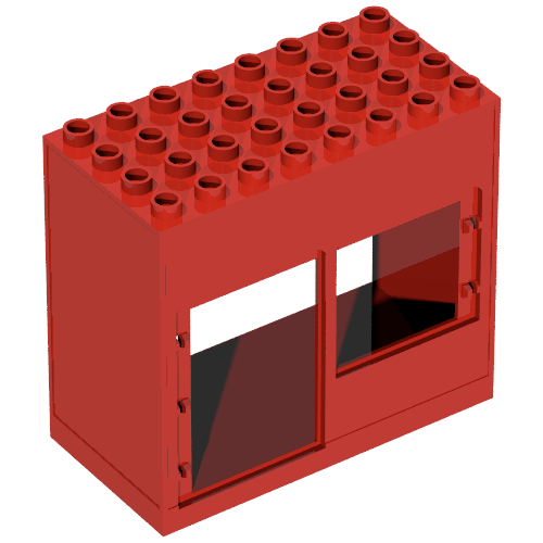 Duplo Building 4 × 8 × 6 with Front Door and Window Red