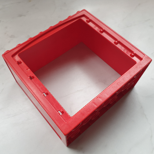 Duplo Building Door Frame / Entryway with Double Doorway and 4 × 8 Studs on Top Red