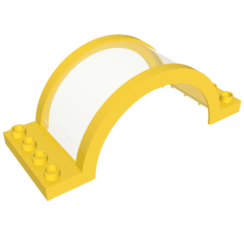 Duplo Arch 4 × 10 × 3 with Glass (Skylight) Gelb