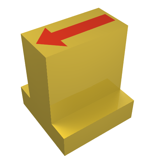 Duplo Brick 2 × 2 × 2 with 1 × 2 Center with Red Straight Arrow Print (Train Track Switching Control)