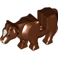 Animal, Cow with Pink Muzzle and White Spot on Head Print in Reddish Brown