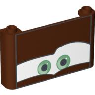 Windscreen 1 × 6 × 3 with Eyes on White Background Print Rotbraun