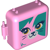 Pod, Square 3 × 8 × 6 2/3 [Male] with Dark Turquoise Cat print Bright Pink