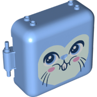 Pod, Square 3 × 8 × 6 2/3 [Male] with Bright Light Blue Bunny Print Medium Blue