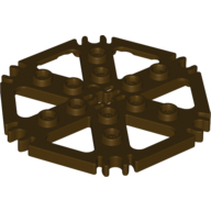 Technic Plate Rotor 6 Blade with Clip Ends Connected [aka Water Wheel] - Hollow Studs Dark Brown