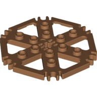 Technic Plate Rotor 6 Blade with Clip Ends Connected [aka Water Wheel] - Hollow Studs Mittelnougat
