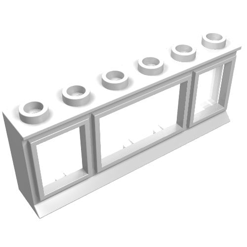Window 1 × 6 × 2 [Old Style Extended Lip & Glass] White