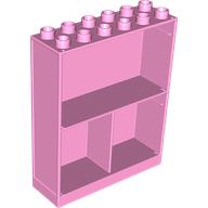 Duplo Building Wall 2 × 6 × 6 with 3 Cupboards Bright Pink