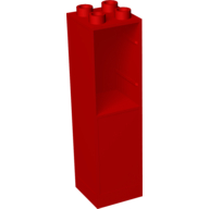 Duplo Building Column 2 × 2 × 6 with Drawer Slots on Two Sides Red