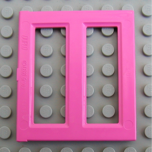 Duplo Door / Window Pane 1 × 3 × 4 Medium Dark Pink