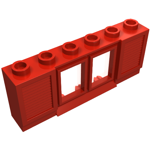 Window 1 × 6 × 2 with Shutters [Old Style Extended Lip & Glass]
