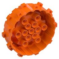 Wheel Hard Plastic with Small Cleats Orange