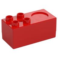 Duplo Stove 2 × 4 × 2 1/2 with 4 Studs and Burner Red