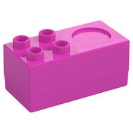 Duplo Stove 2 × 4 × 2 1/2 with 4 Studs and Burner Dark Pink