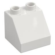 Duplo Brick 2 × 2 Slope 45° White