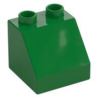 Duplo Brick 2 × 2 Slope 45° Green