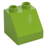 Duplo Brick 2 × 2 Slope 45° Lime