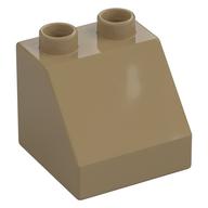 Duplo Stein 2 × 2 Dachstein 45° Dunkelbeige