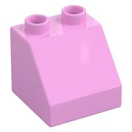 Duplo Stein 2 × 2 Dachstein 45° Leuchtrosa