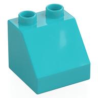Duplo Brick 2 × 2 Slope 45° Medium Azure