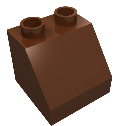 Duplo Stein 2 × 2 Dachstein 45° Rotbraun