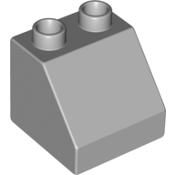 Duplo Brick 2 × 2 Slope 45° with Computer Screen with Police Badge on Display Print Light Bluish Gray