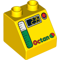 Duplo Brick 2 × 2 Slope 45° with Octan, Digits and Gas Gauge Print