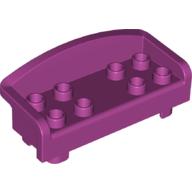 Duplo Couch / Sofa with Rounded Back and Eight Studs Magenta