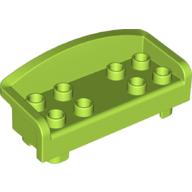 Duplo Couch / Sofa with Rounded Back and Eight Studs Lime