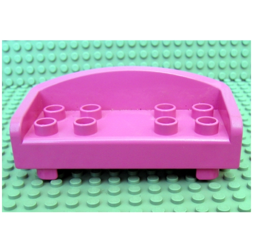 Duplo Couch / Sofa with Rounded Back and Eight Studs Rot