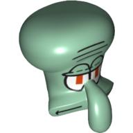 Minifig Head Special, Squidward Print Sandgrün