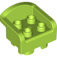 Duplo Chair with 4 Studs, Curved Back and Feet Lime