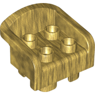 Duplo Chair with 4 Studs, Curved Back and Feet Pearl Gold