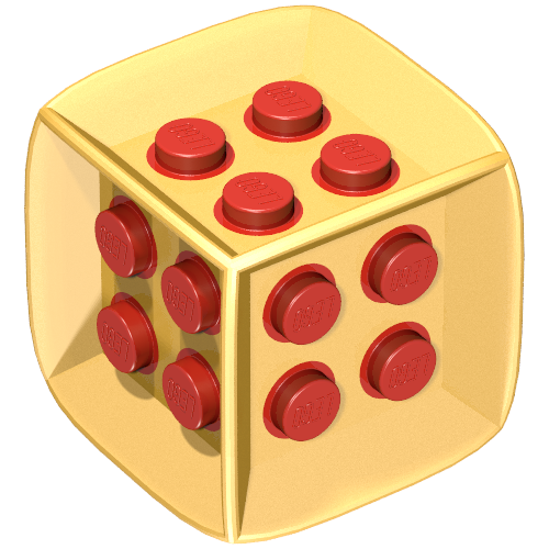 Die - 6 Sided Rubber Frame with Red Centre Studs (Board Games) Perlgold