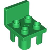 Duplo Chair with 4 Studs and Squared Back Grün