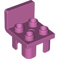Duplo Chair with 4 Studs and Squared Back Mitteldunkelrosa