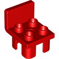 Duplo Chair with 4 Studs and Squared Back Rot