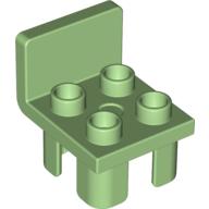 Duplo Chair with 4 Studs and Squared Back Mittelgrün