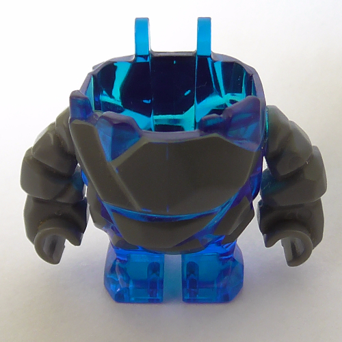 Body Rock Monster - Torso/Legs with Dark Bluish Gray Arms Assembly Transparent-Dunkelblau