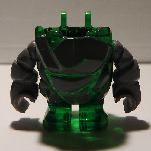 Body Rock Monster - Torso/Legs with Dark Bluish Gray Arms Assembly Transparent-Grün