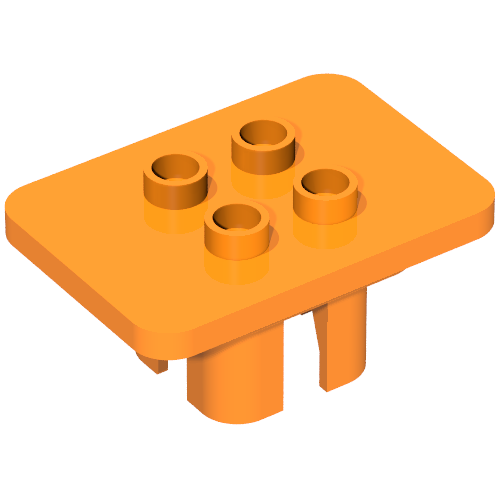 Duplo Table 3 × 4 × 1 1/2 with 4 Top Studs Orange