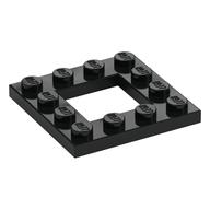 Plate Special 4 × 4 with 2 × 2 Opening Black