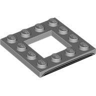 Plate Special 4 × 4 with 2 × 2 Opening with Car Grill print Light Bluish Gray