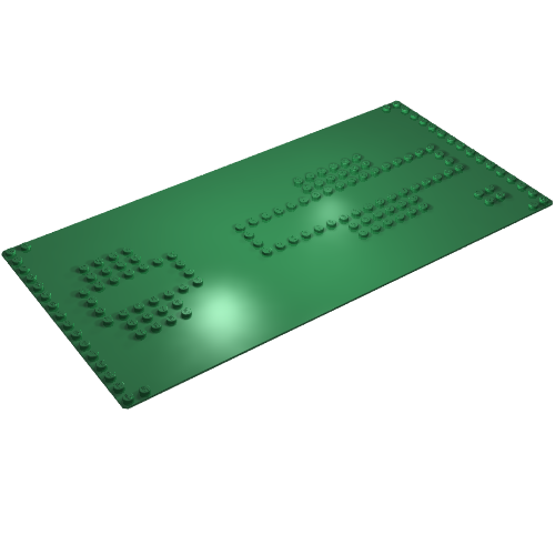 Baseplate 16 × 32 with Railway Station Stud Print [342] Green