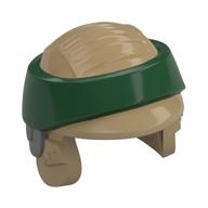 Helmet Rebel Commando with Dark Green Band Print Dark Tan