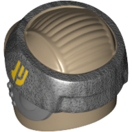 Helmet Rebel Commando with Flat Silver Band and Yellow Insignia Print Dunkelbeige